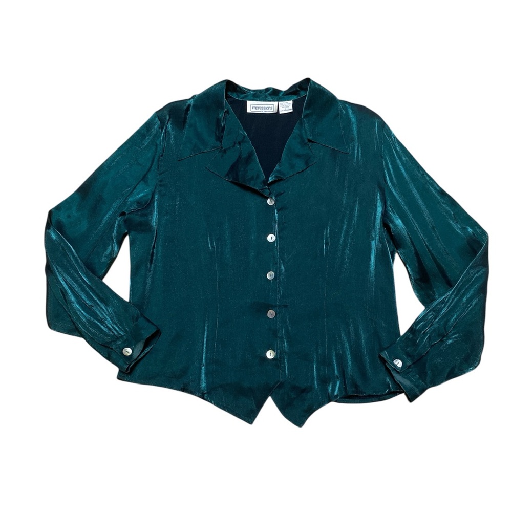 Vintage Impressions of California Long Sleeve Button Up Blouse Women’s L Shirt